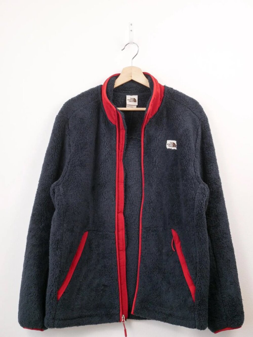 The North Face Campshire Sherpa Fleece Jacket Navy Red Men's Size L
